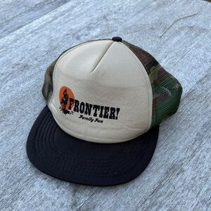Frontier Trucker Hat with Camo and Black